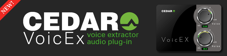 New Product: CEDAR VoicEX Voice Extractor audio plugin